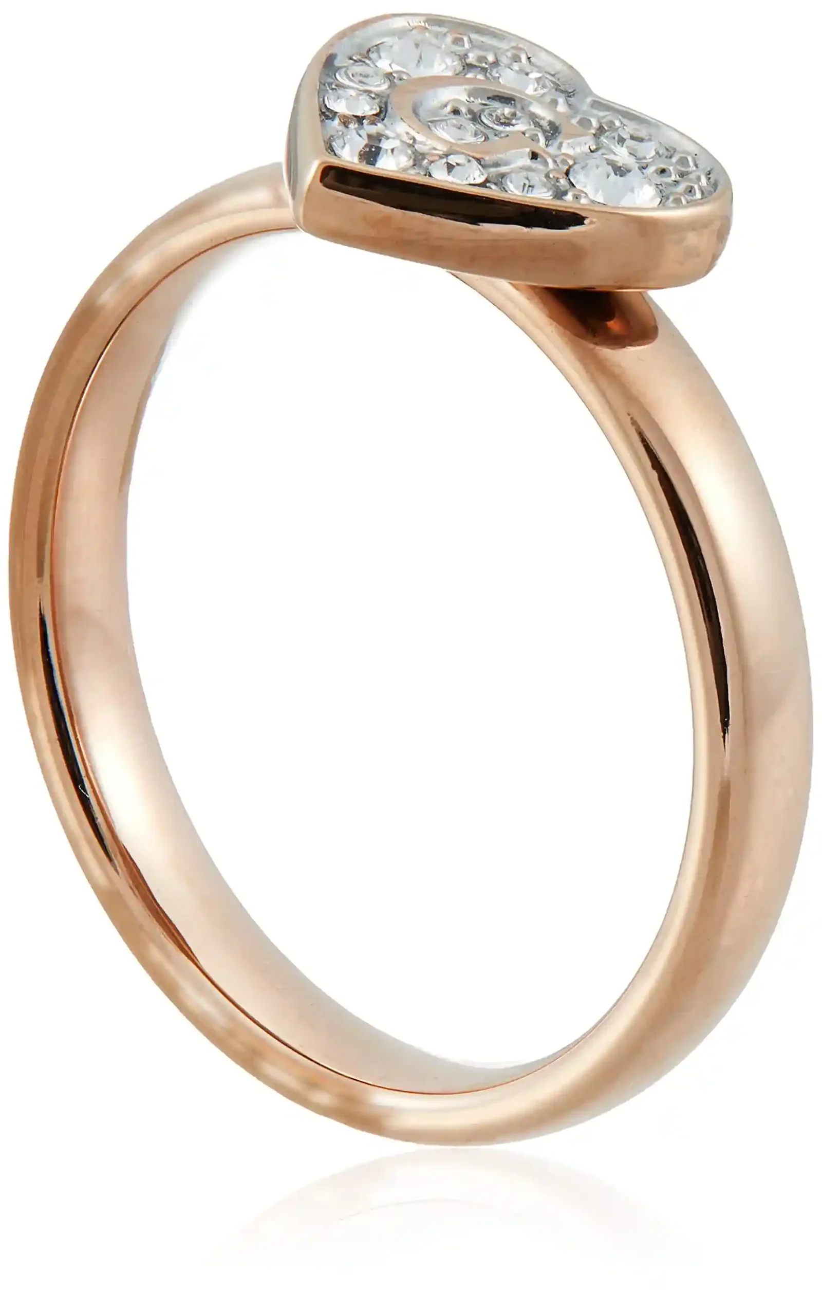 Guess UBR79029-56 Stainless Steel Logo Stone Ring Women Gold