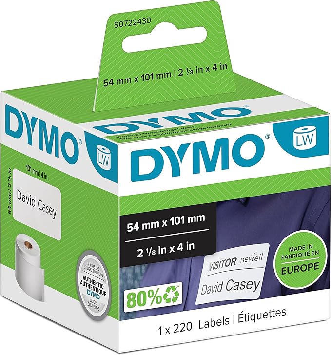 Dymo Multipurpose Adhesive Labels 220 Stickers for Printing & Organization