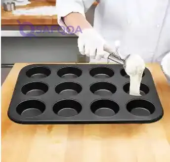 RK Non-Stick Muffin Tray 12 Cup Baking Pan 35.5cm Black – Cupcake Mold