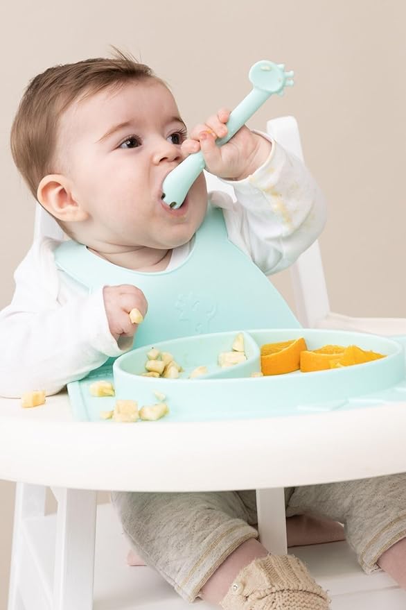 Wee Baby Silicone Spoon and Bib Set for Kids
