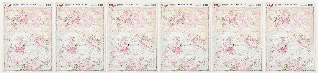Music Notes Rice Paper with Floral Design
