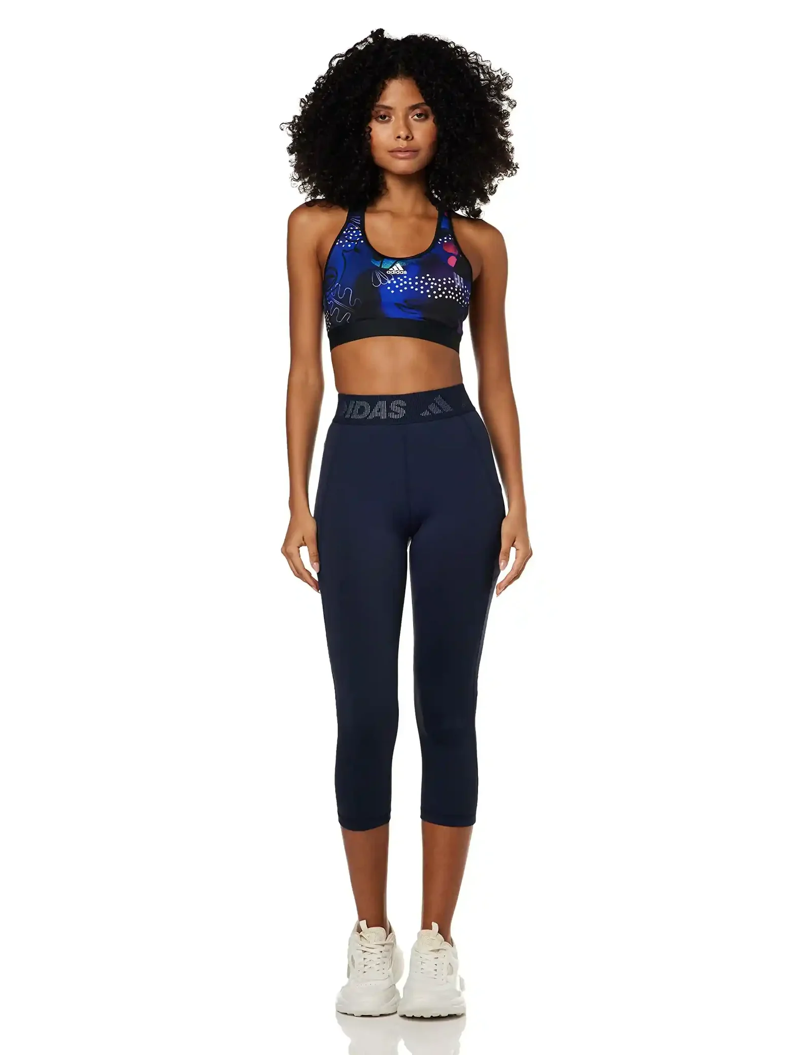 Adidas Women Leggings Stretchy Breathable Navy Blue
