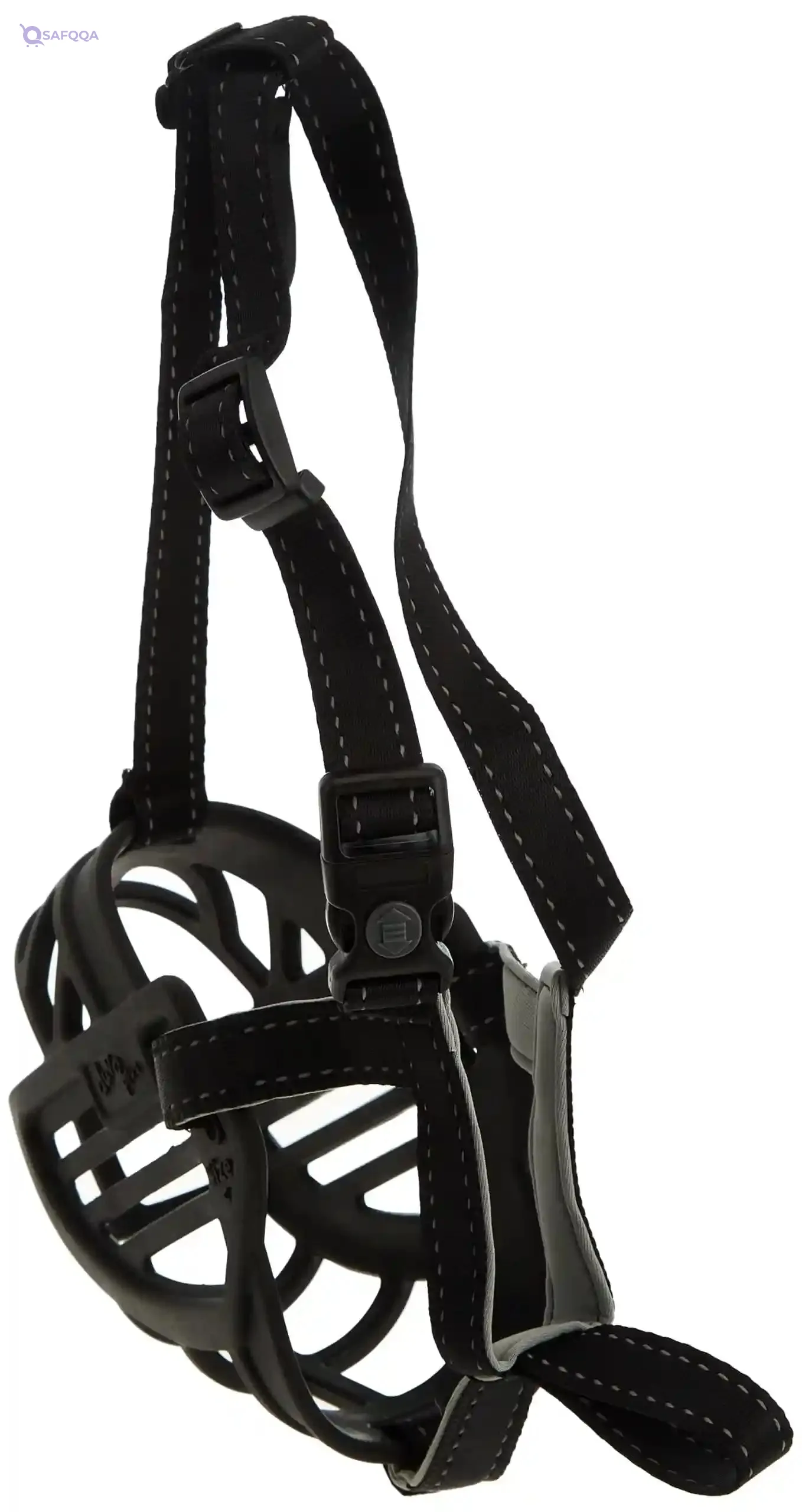 DuvoPlus Rubber Dog Muzzle Black Adjustable Pet Safety Muzzle