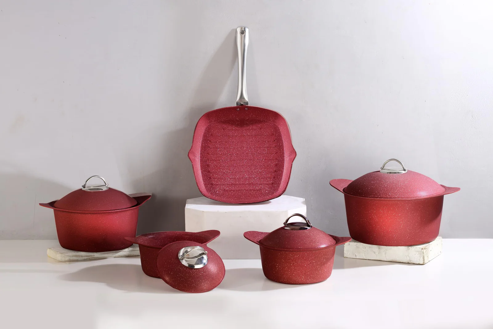 Kitchenia Steel Granite Cookware Set 11 Pieces