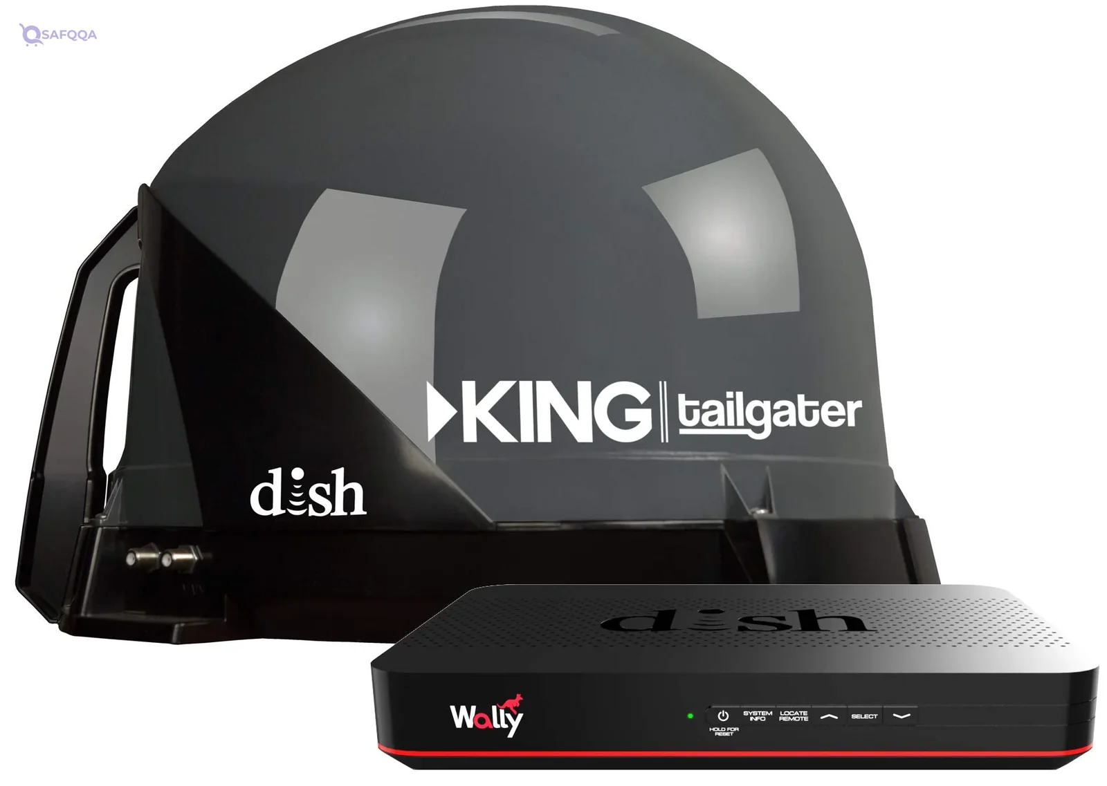 King VQ4550 Satellite TV Antenna and Receiver Bundle Grey