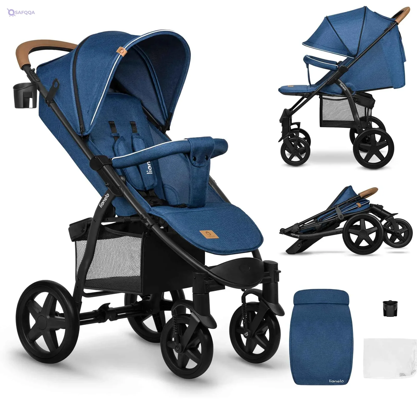 Lionelo Baby Stroller Up to 22kg with Canopy, EVA Wheels and Accessories