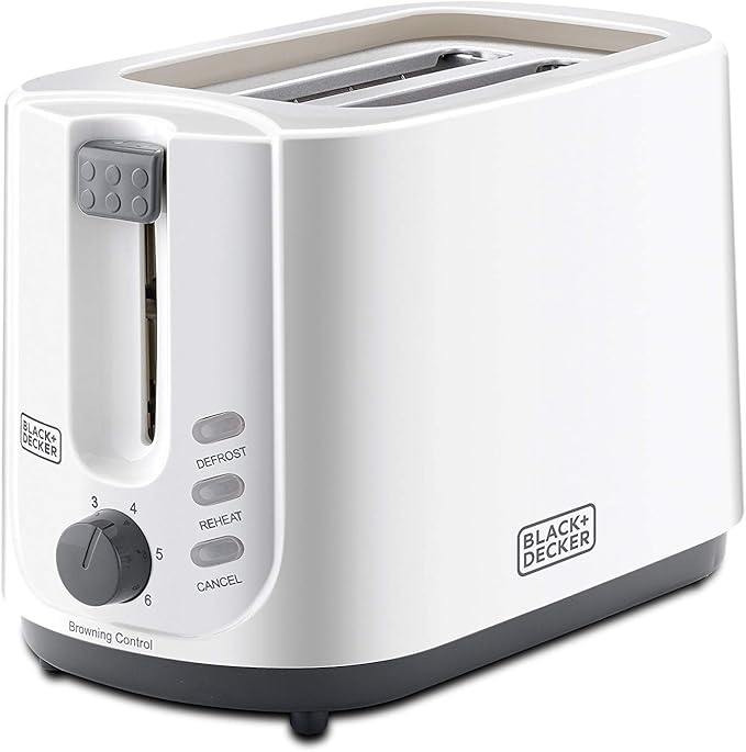 Black & Decker 2 Slice Bread Toaster 750W ET125-B5 White