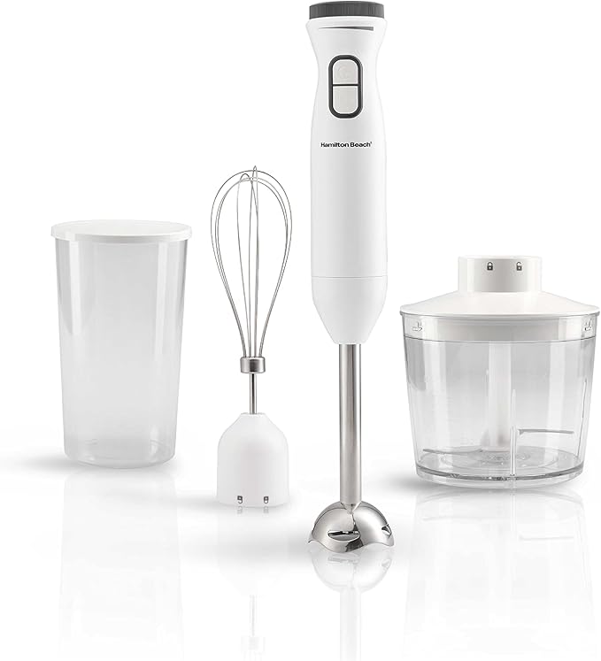 Hamilton HB6040-ME Hand Blender 600W with Chopper & Whisk White