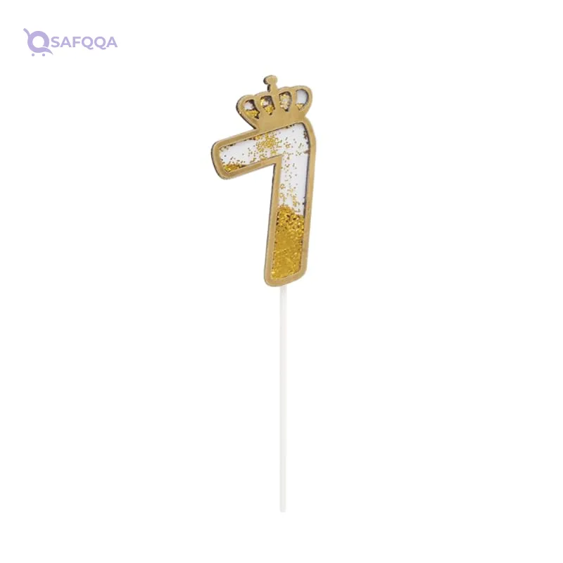 Generic Number 7 Cake Candle – Gold