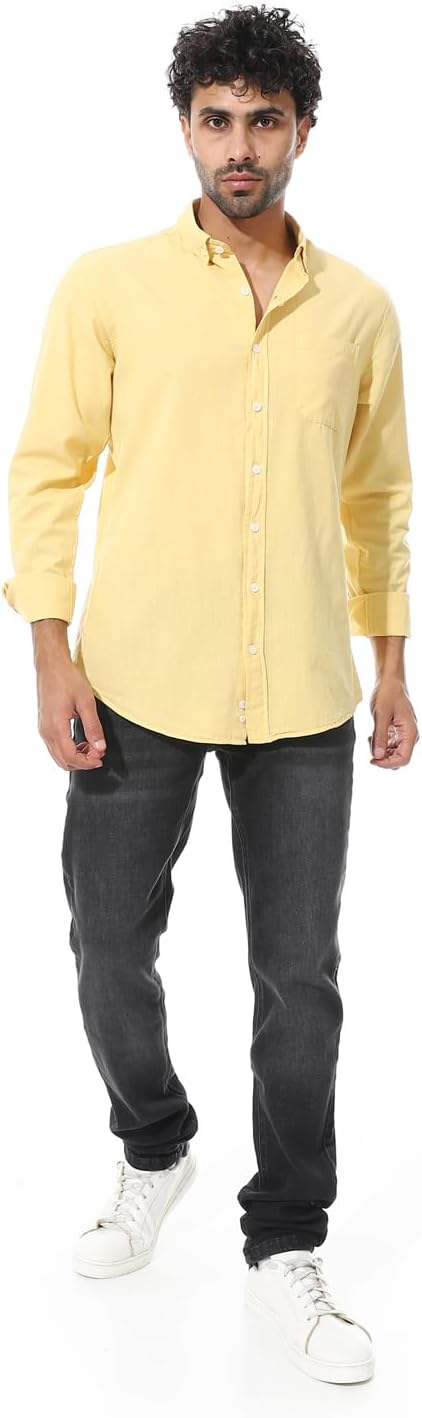 Andora Men’s Long Sleeve Shirt Light Yellow