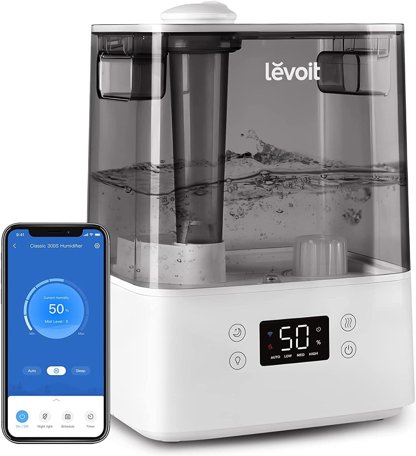 LEVOIT 6L Smart Humidifier with Alexa & Cool Mist Gray - Scratches