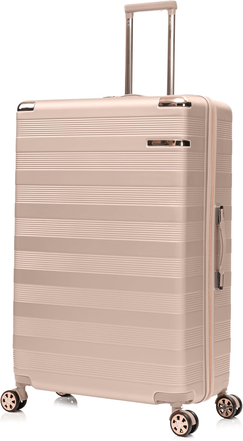 Senator A5125 28-Inch Checked Luggage ABS Spinner Suitcase Pink-Have Scratches