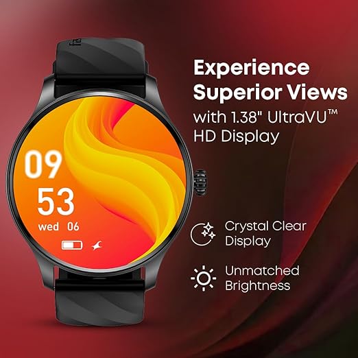 Fastrack Smart Watch 1.38 Inch BT Calling Black