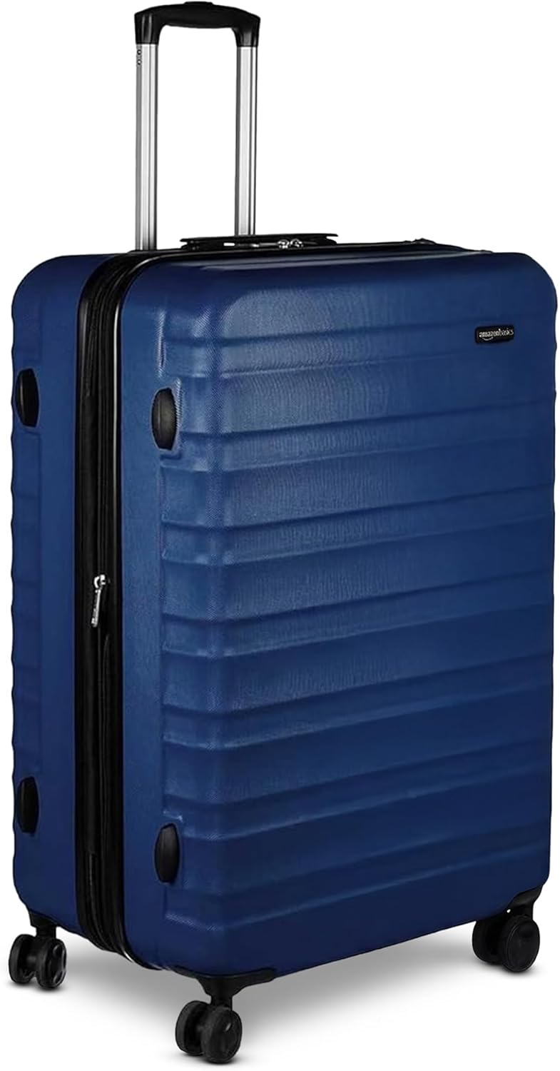Amazon Basics 30-Inch Hardside Spinner Luggage ABS Navy Blue