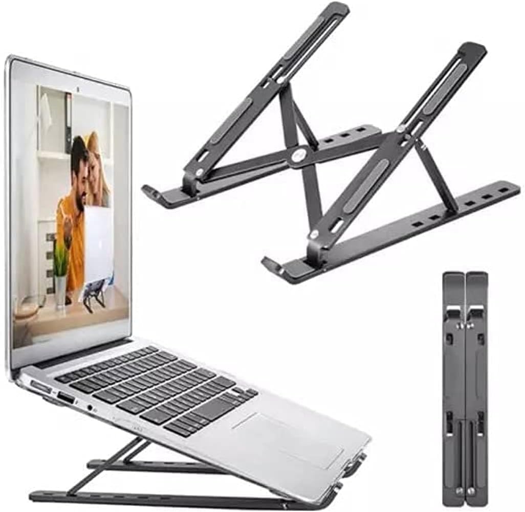 AWH Adjustable Aluminum Laptop Stand Foldable Portable Silver