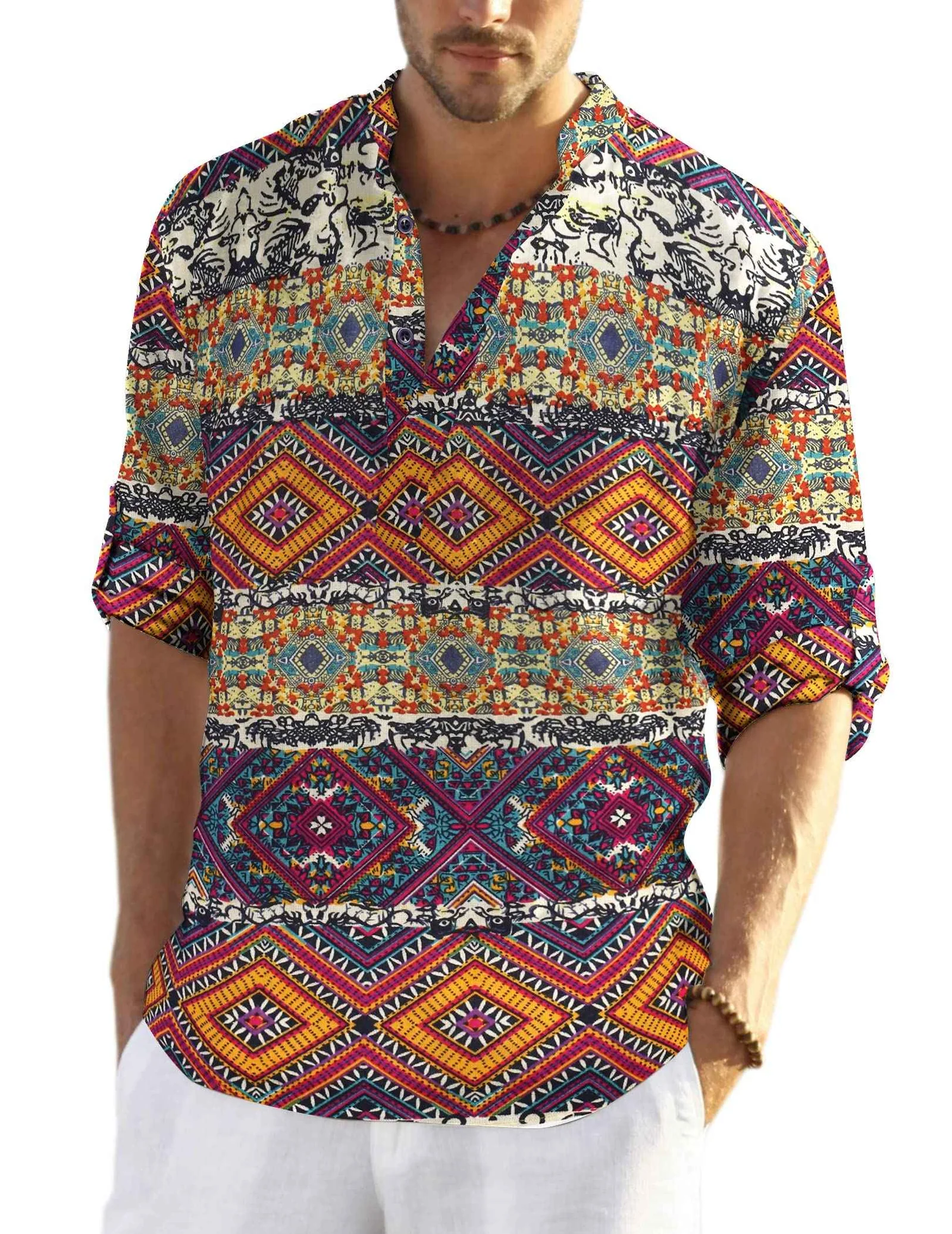 COOFANDY Men Casual Shirts Summer Lightweight Multi Color Button Shirt