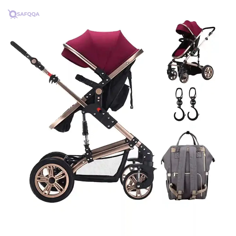 TEKNUM 3-in-1 Pram Stroller Set – Diaper Bag & Hooks
