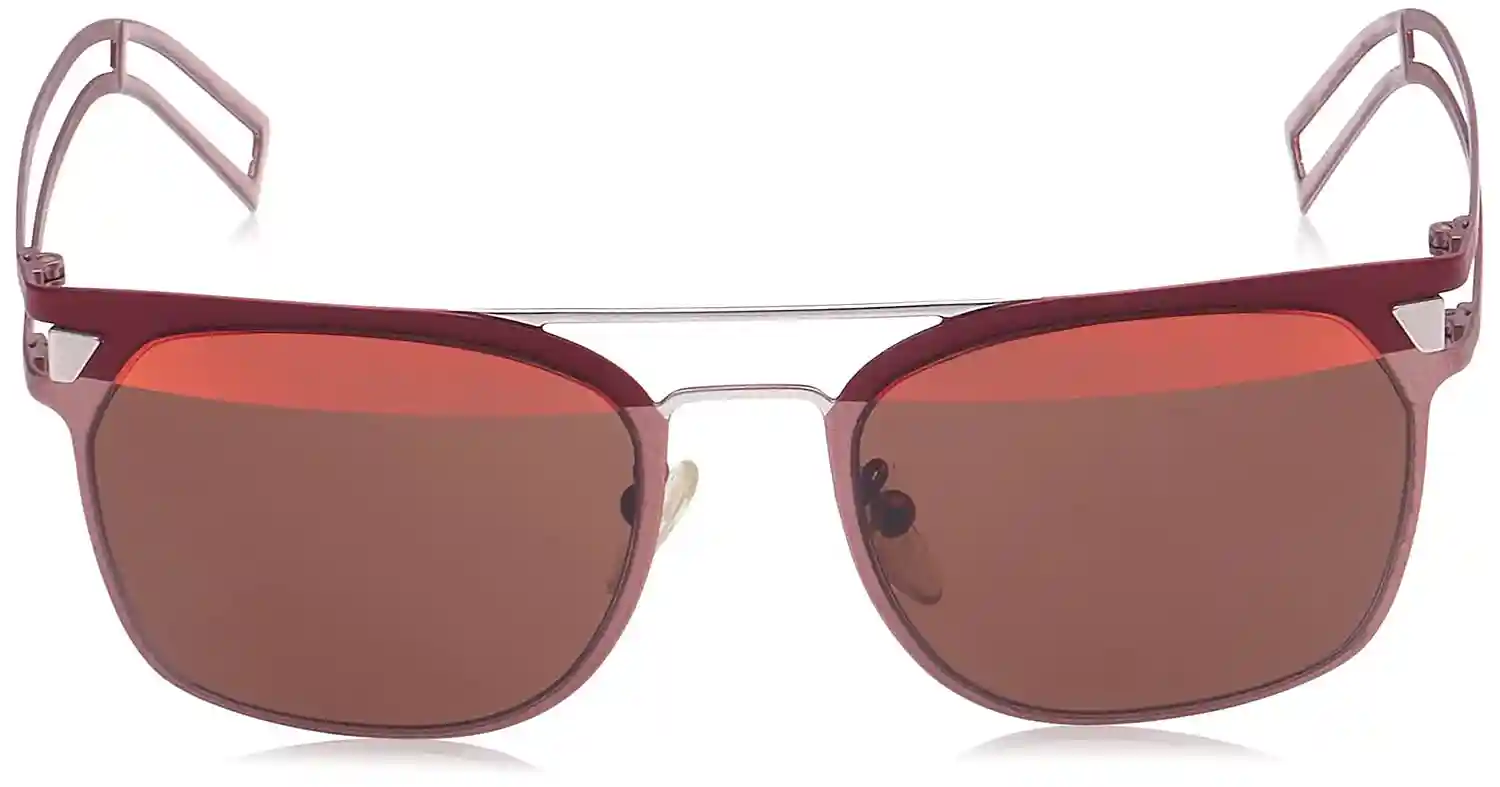 POLICE Kids Square Sunglasses – Mirror Lens with Side Logo (Brown, Damaged Box)