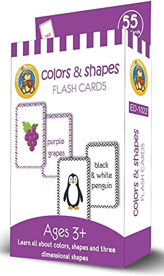 Fluffy Bear Educational Cards for Colors and Shapes Learning