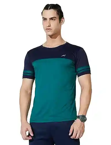 Amazon Brand Symbol Men's Colorblock Active T Shirt Regular Fit Viridian Green