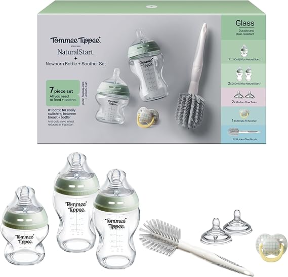 Tommee Tippee Clear Baby Bottle Set for Newborns