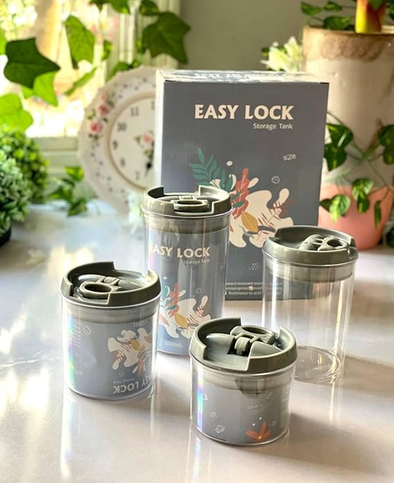 4-Piece Acrylic Storage Container Set – Airtight Square Boxes