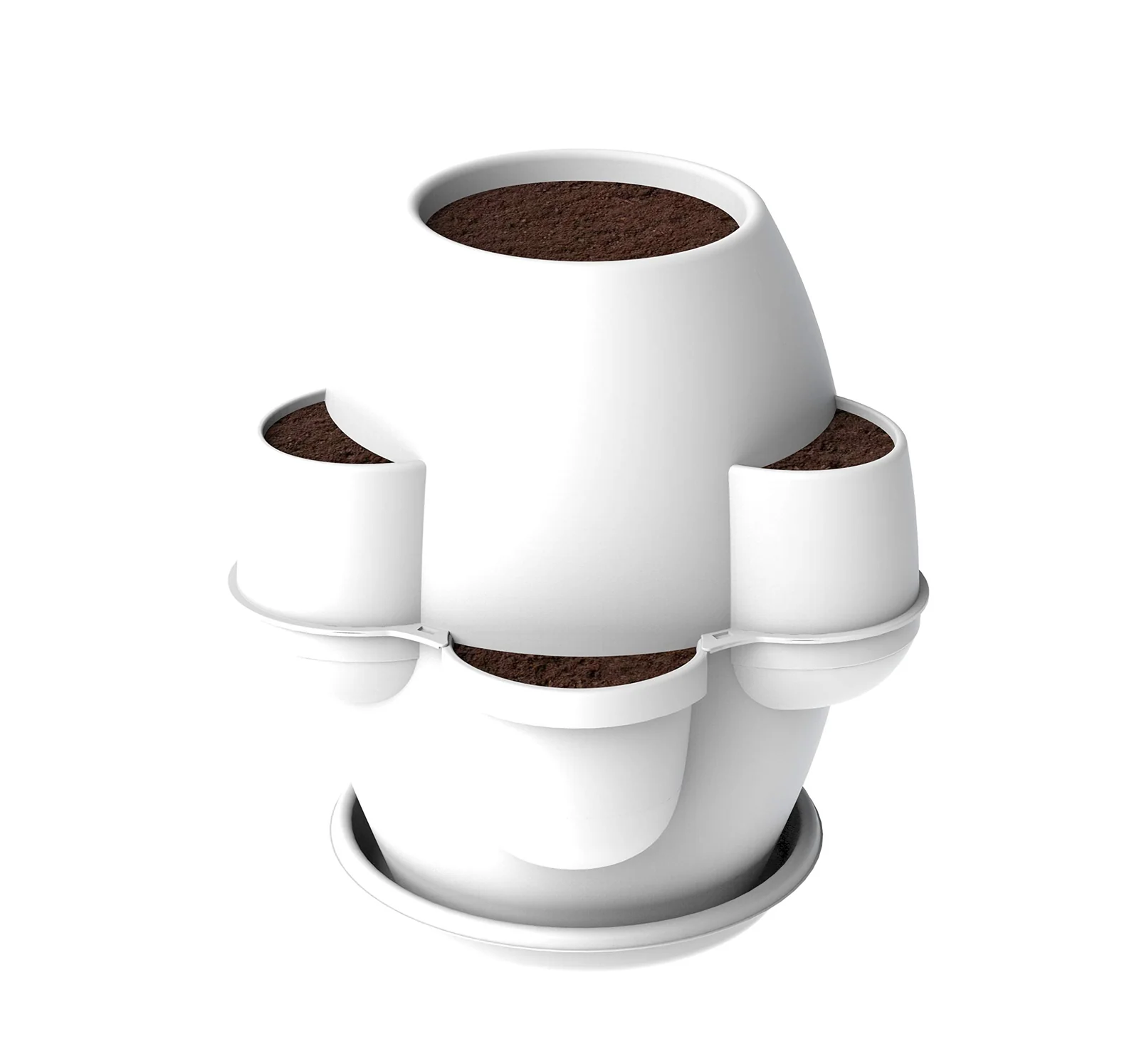 Bama Oasi Plant Pot with Saucer 80 cm Ice Color Made in Italy