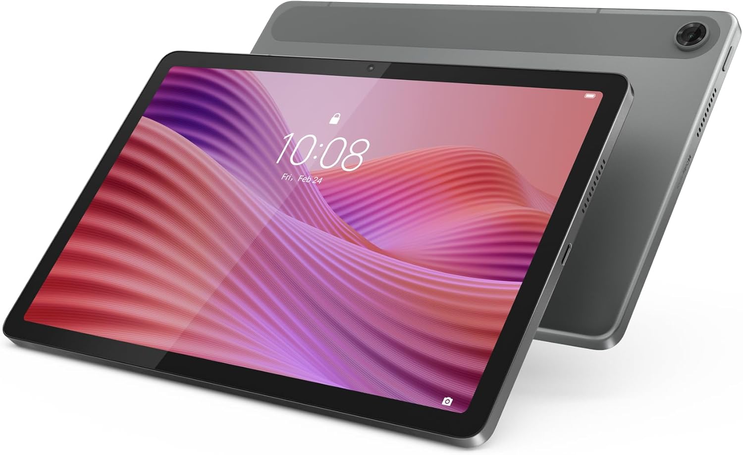 Lenovo Tab 10.1-Inch WUXGA 4GB RAM 64GB Android 14 Grey with Clear Case
