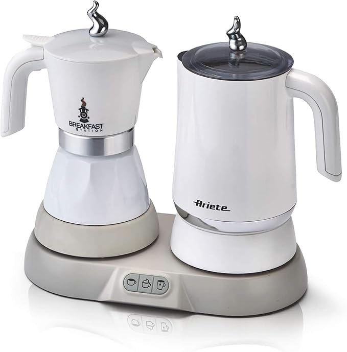 Ariete 1344 Breakfast Station 3-in-1 Electric Moka Pot, Kettle & Milk Frother