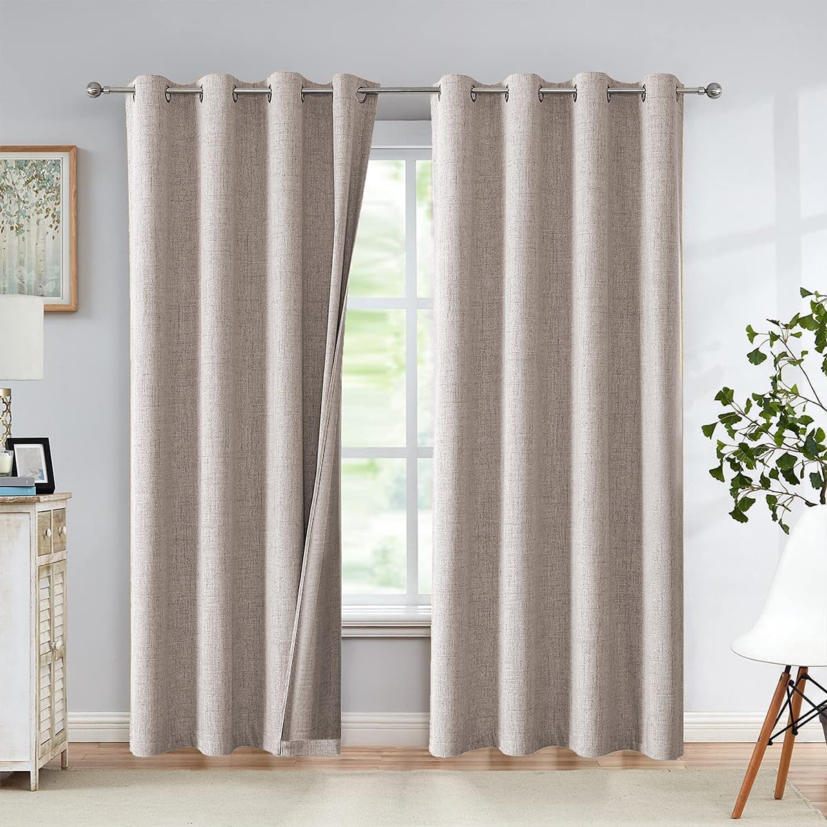 Naguib Selim 100% Blackout Faux Linen Curtains