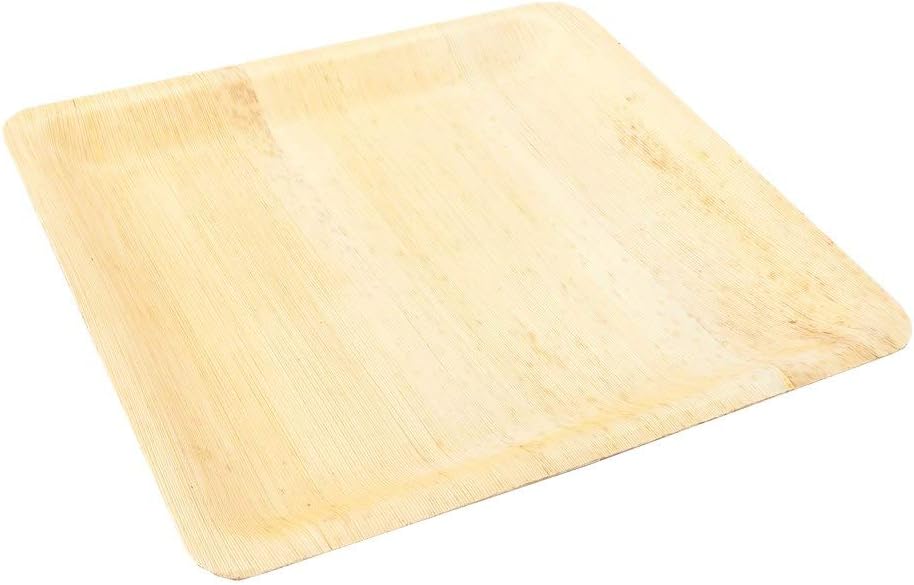 Restaurantware Bamboo Leaf Dinner Plates – Large Square, 10 Count