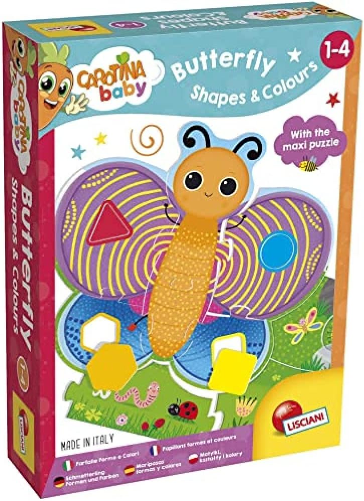 Lisciani Carotina Baby Butterfly Puzzle Toy – Large Colorful Shape Matching Educational Game for Kids