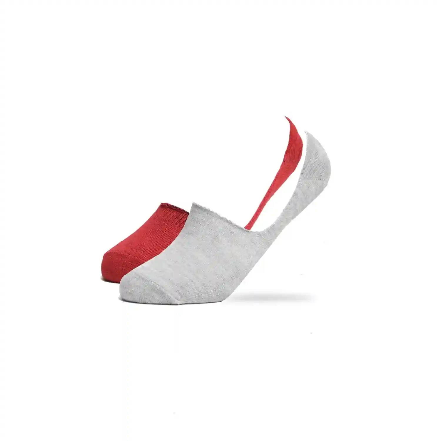 JUNIOR Kids invisible socks pack of 2 light grey and red comfortable everyday socks