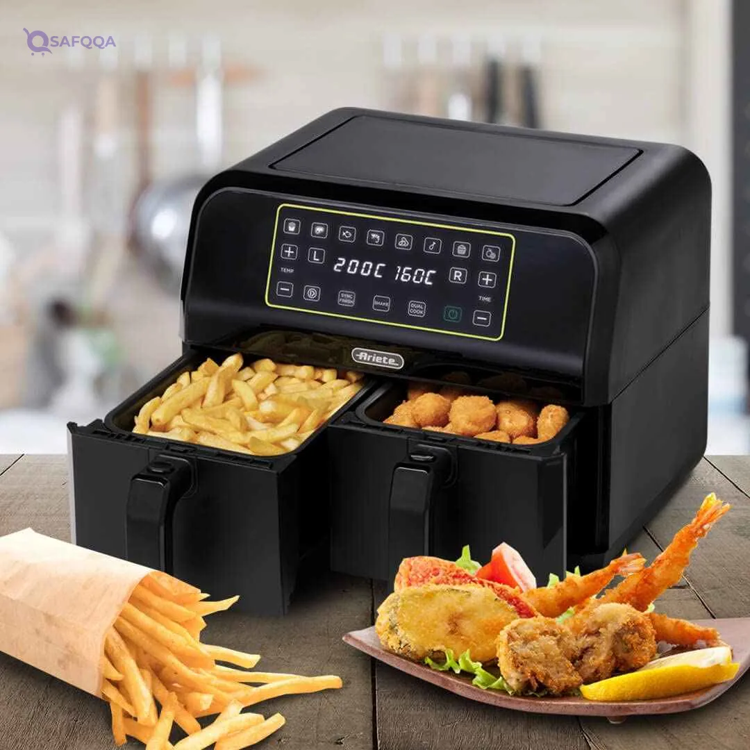 Ariete Airy Metal Double Basket Air Fryer by Delonghi Group