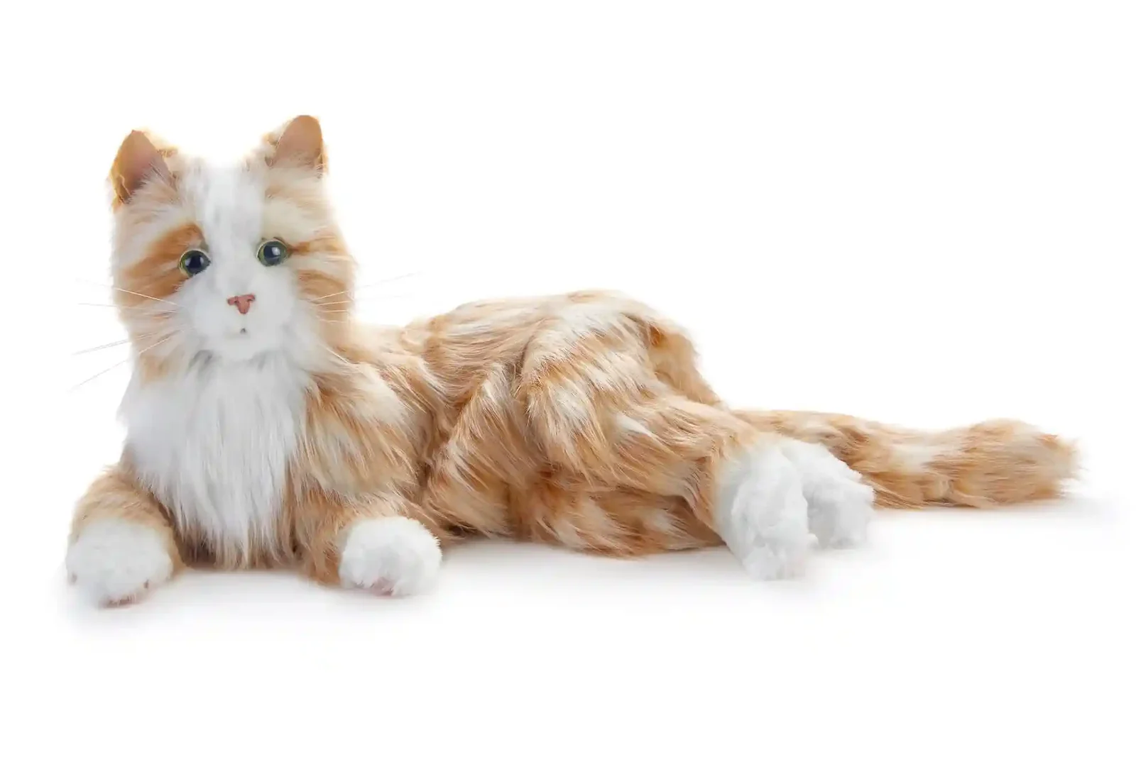 JOY FOR ALL Orange Tabby Cat Interactive Companion Pet Realistic Lifelike Robotic Plush Cat for Seniors Dementia Companion Therapy Pet Soft Touch Motion Sound Response