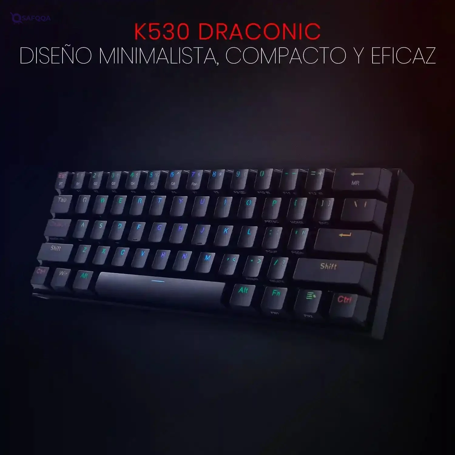 Redragon K530 60% Compact Wireless Mechanical Gaming Keyboard 61 Keys TKL Bluetooth 5.0 RGB Backlit Keyboard Brown Switches for PC Laptop Black Color Portable Gaming Keyboard