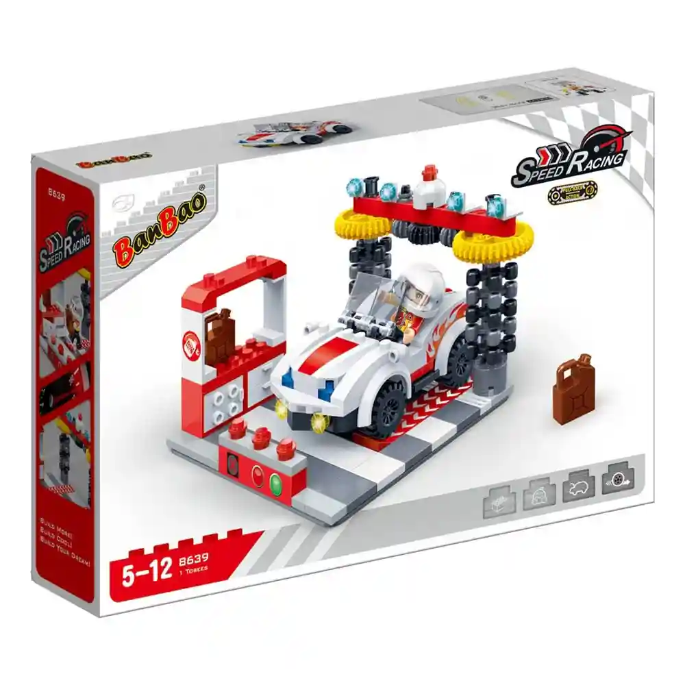 BanBao Vehicle Cleaning & Maintenance Station Set B8639 – 219 Pieces for Kids