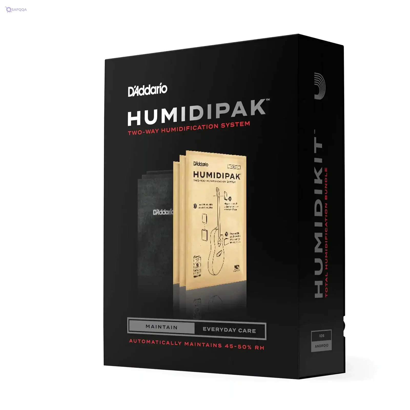 D’Addario Guitar Humidity Control System Automatic Black Case Protection