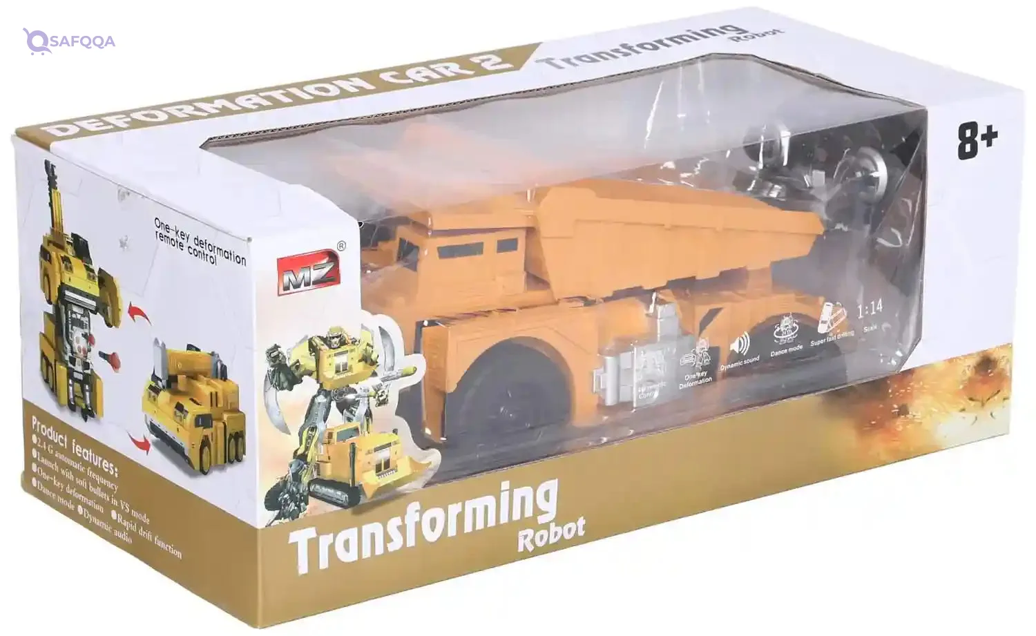 MZ Transforming Robot Truck with Remote Control for Boys Orange