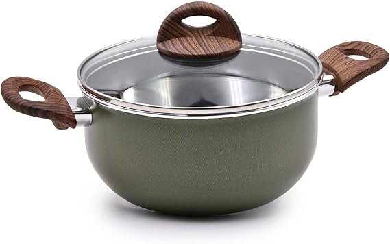 Celar Aluminum Pot 26cm with Bakelite Soft-Touch Wooden Handle  Non-Stick & Easy Cooking