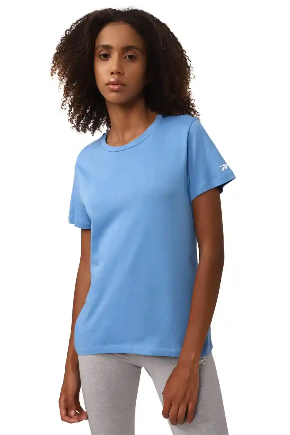 Reebok Women Sports T-Shirt Lightweight Breathable Light Blue Tee