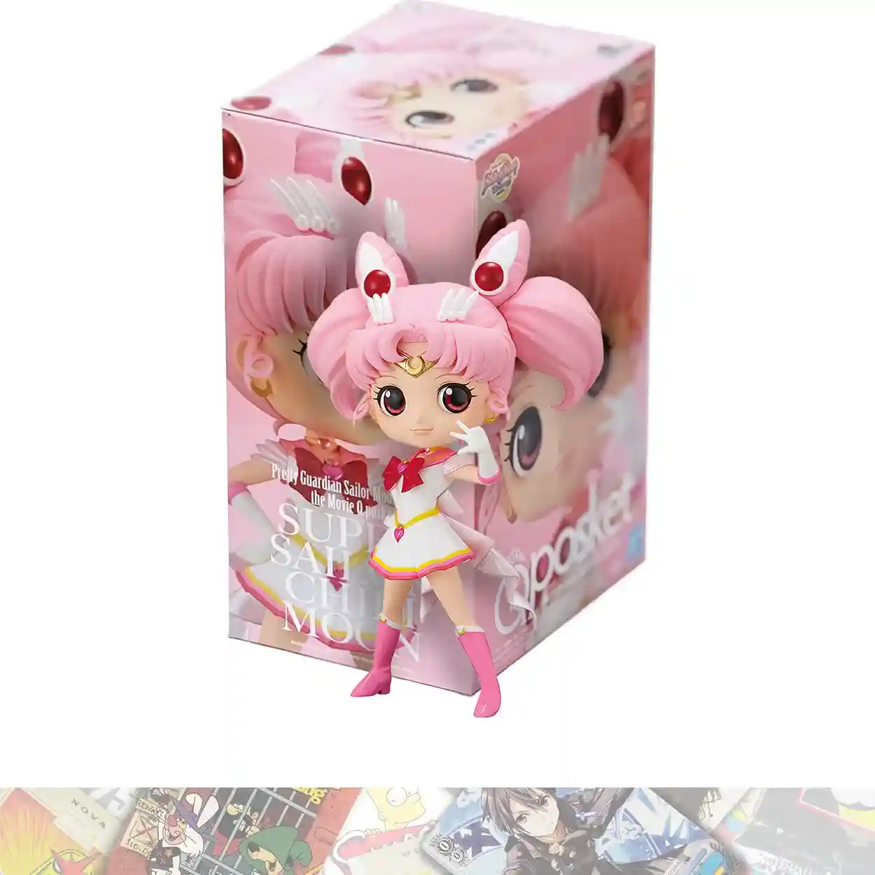 BANPRESTO 13cm Mini Statue Figurine Collectible Anime Figure with A.C.G Compatible Theme Trading Card Bundle, Detailed Multi Color Design Display Model for Anime Fans & Collectors